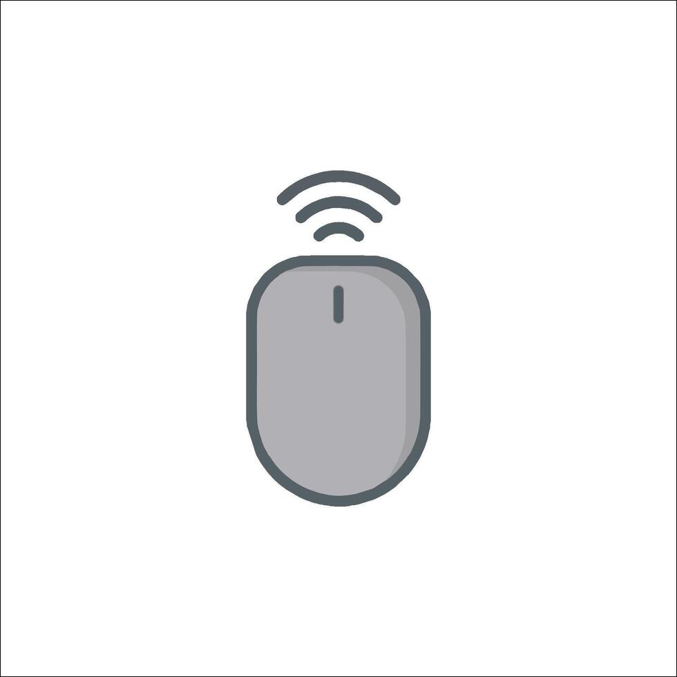 A computer mouse with a wireless signal icon vector