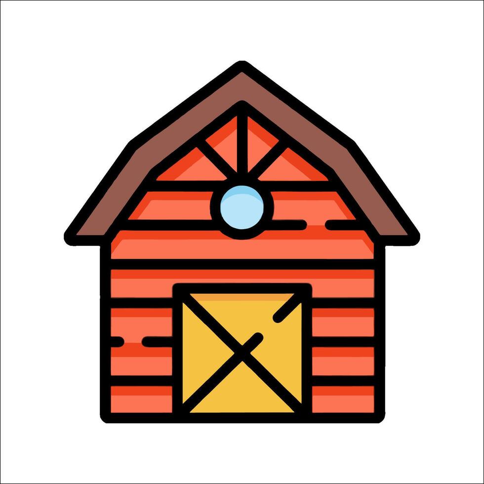 A barn icon with a door open vector