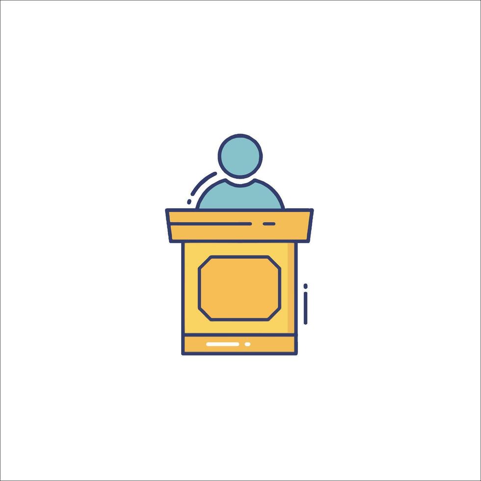 Speaker at podium icon illustration vector
