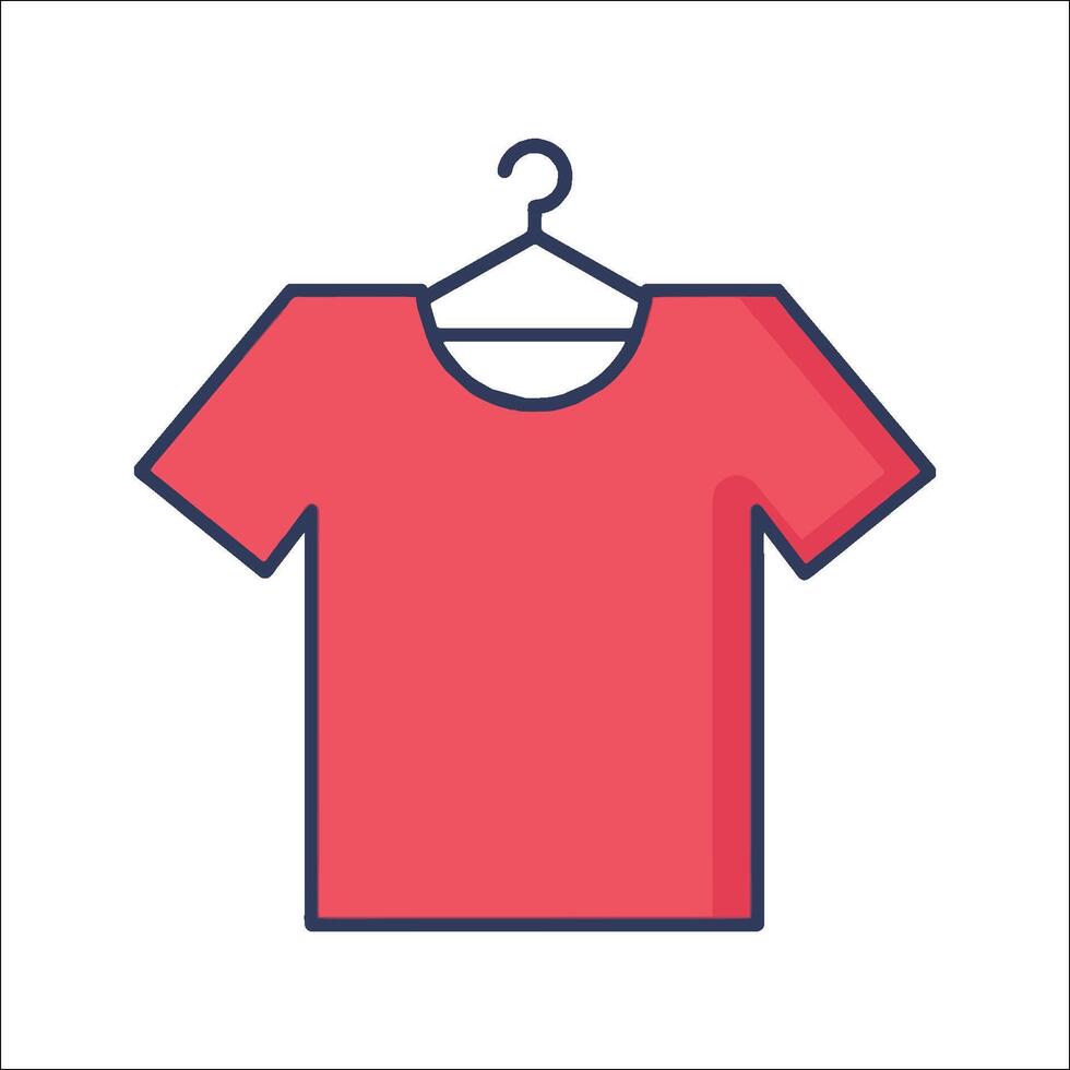 A red t - shirt on a hanger vector