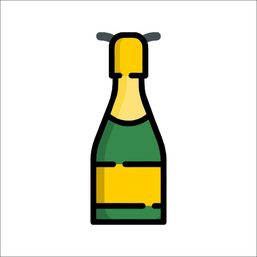 Champagne bottle icon illustration vector