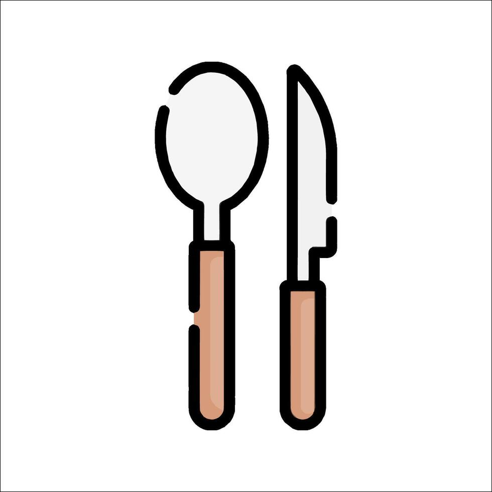 A knife and fork icon on a white background vector