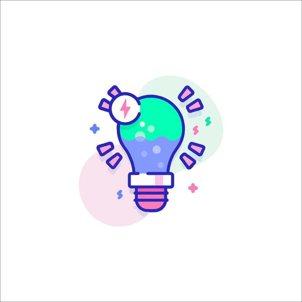 A light bulb with a lightning bolt on it vector