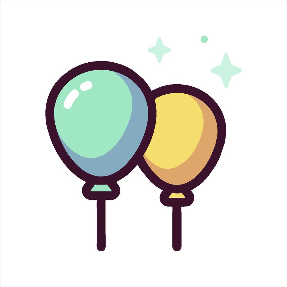 Two balloons with stars on them vector