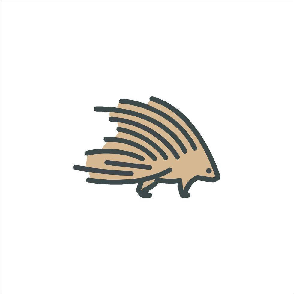 An illustration of a hedgehog vector