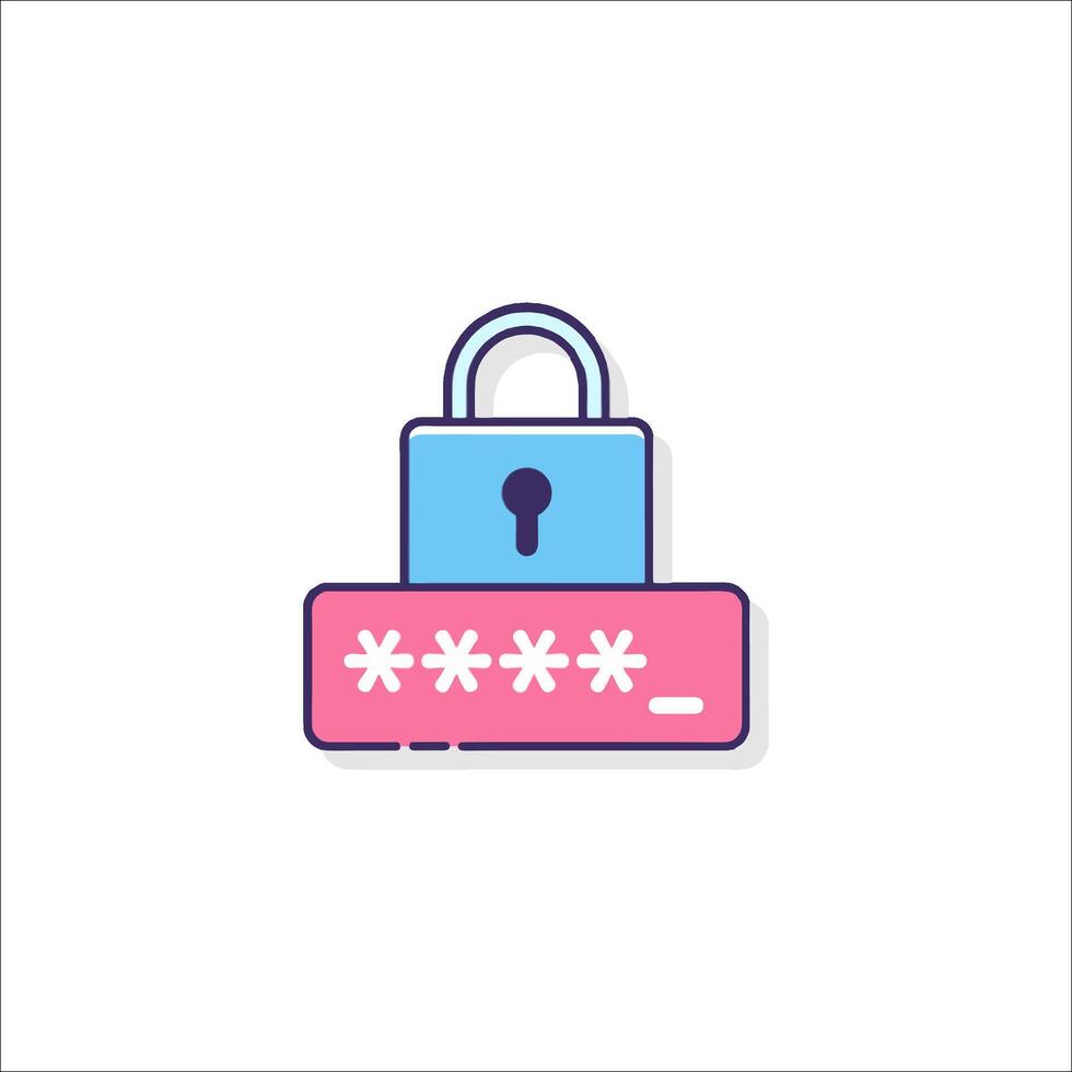 A padlock icon with a key vector