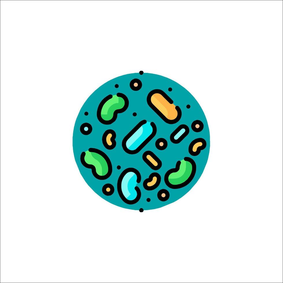 A colorful icon of bacteria and viruses vector