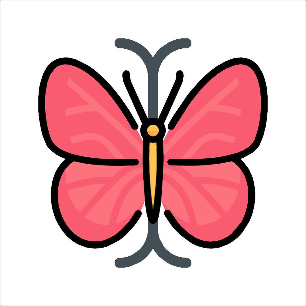 A pink butterfly with yellow wings on a white background vector