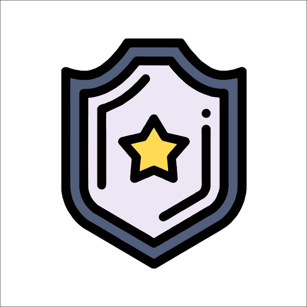 A star on a shield icon vector