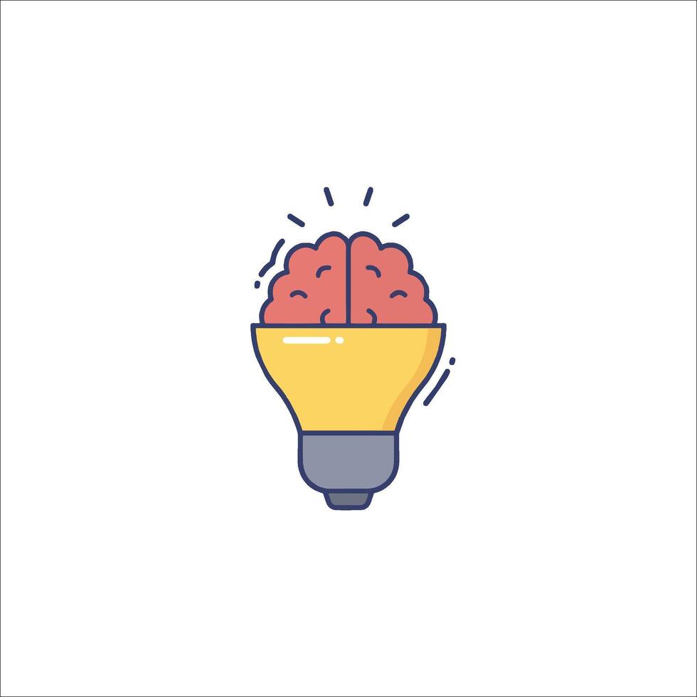 A light bulb with a brain inside it vector