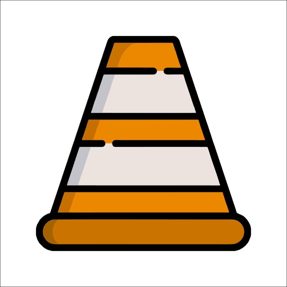 A traffic cone icon on a white background vector