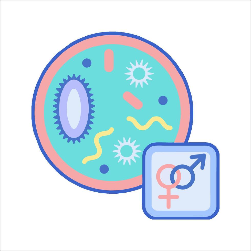A cell with a male and female symbol vector