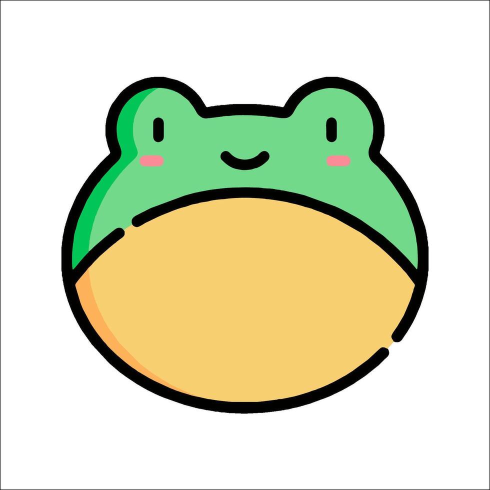 A cartoon frog with a smile on its face vector