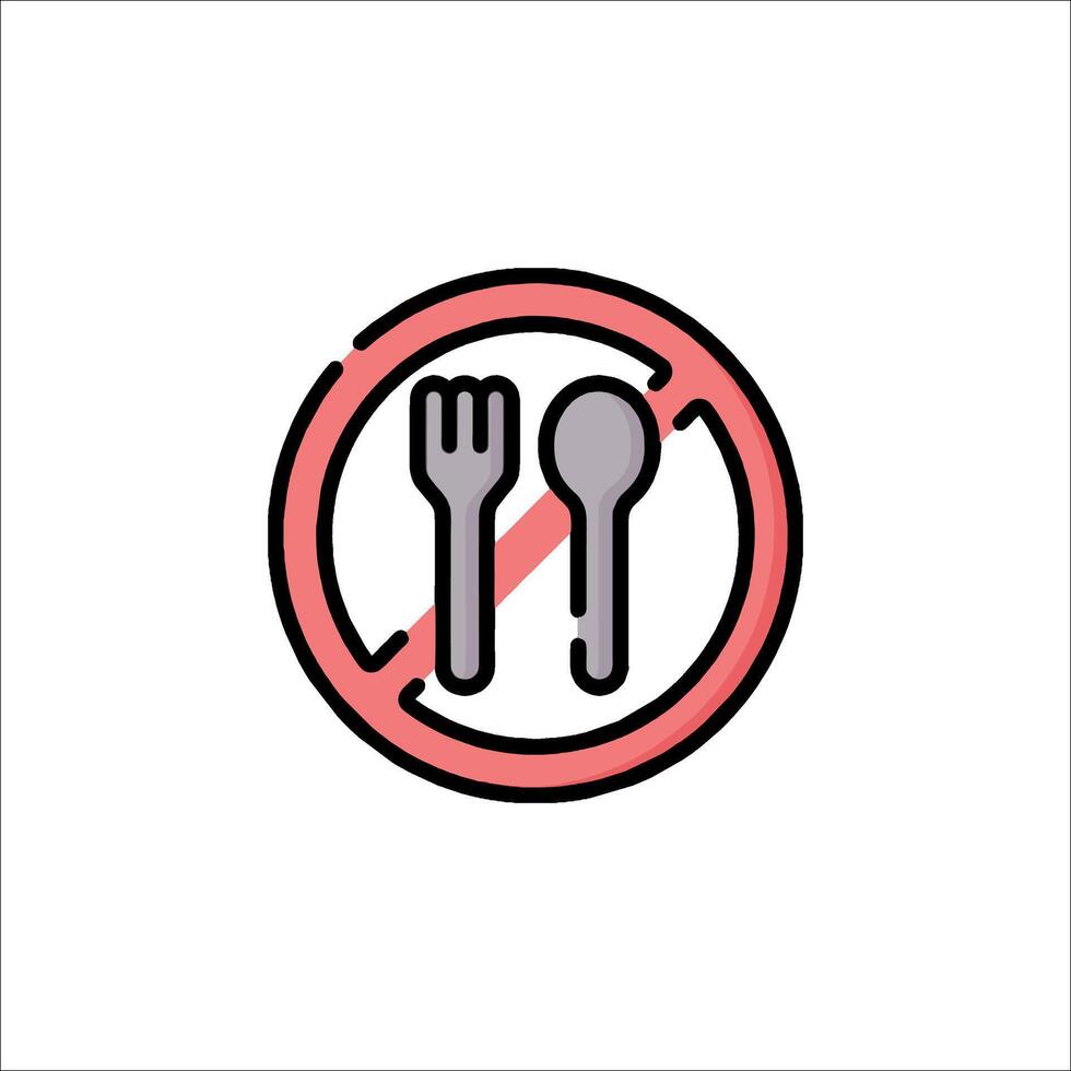 No fork and spoon icon illustration vector