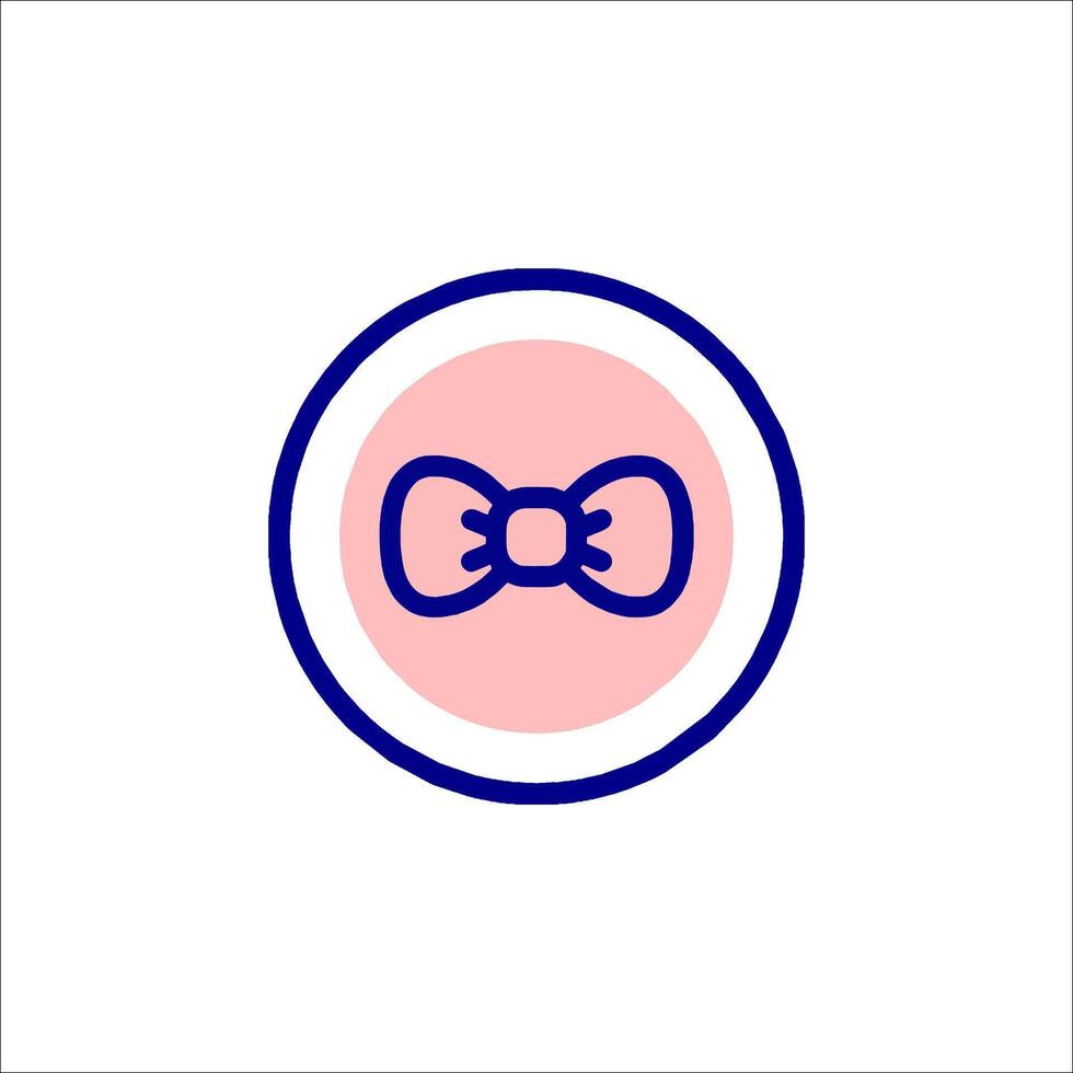 A pink bow tie icon on a white background vector
