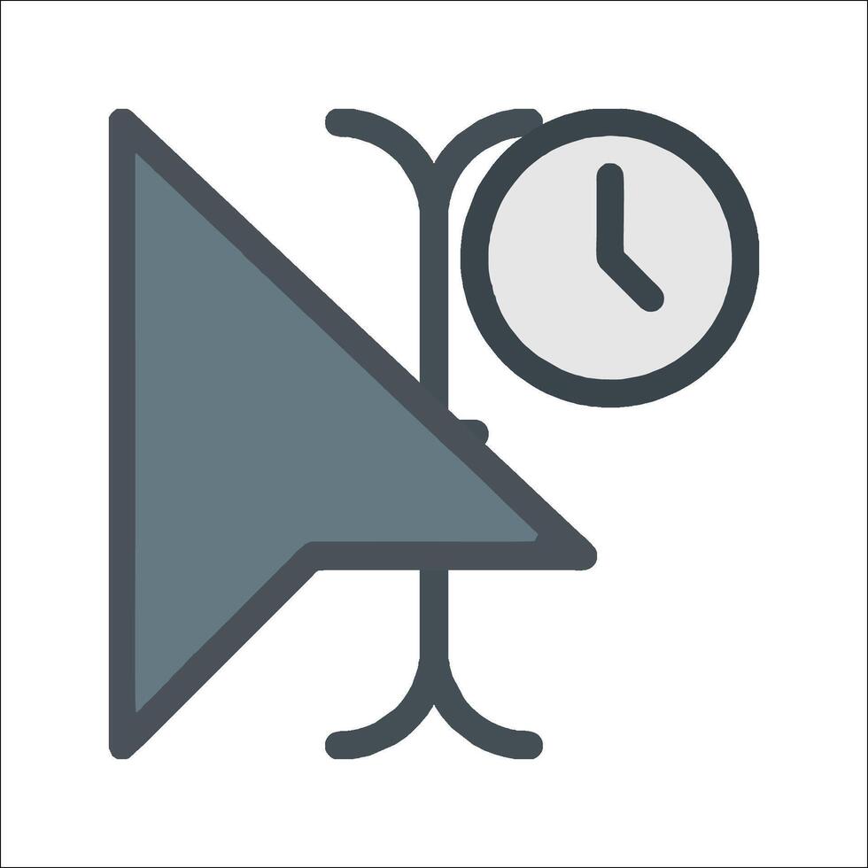 A clock and arrow icon on a white background vector