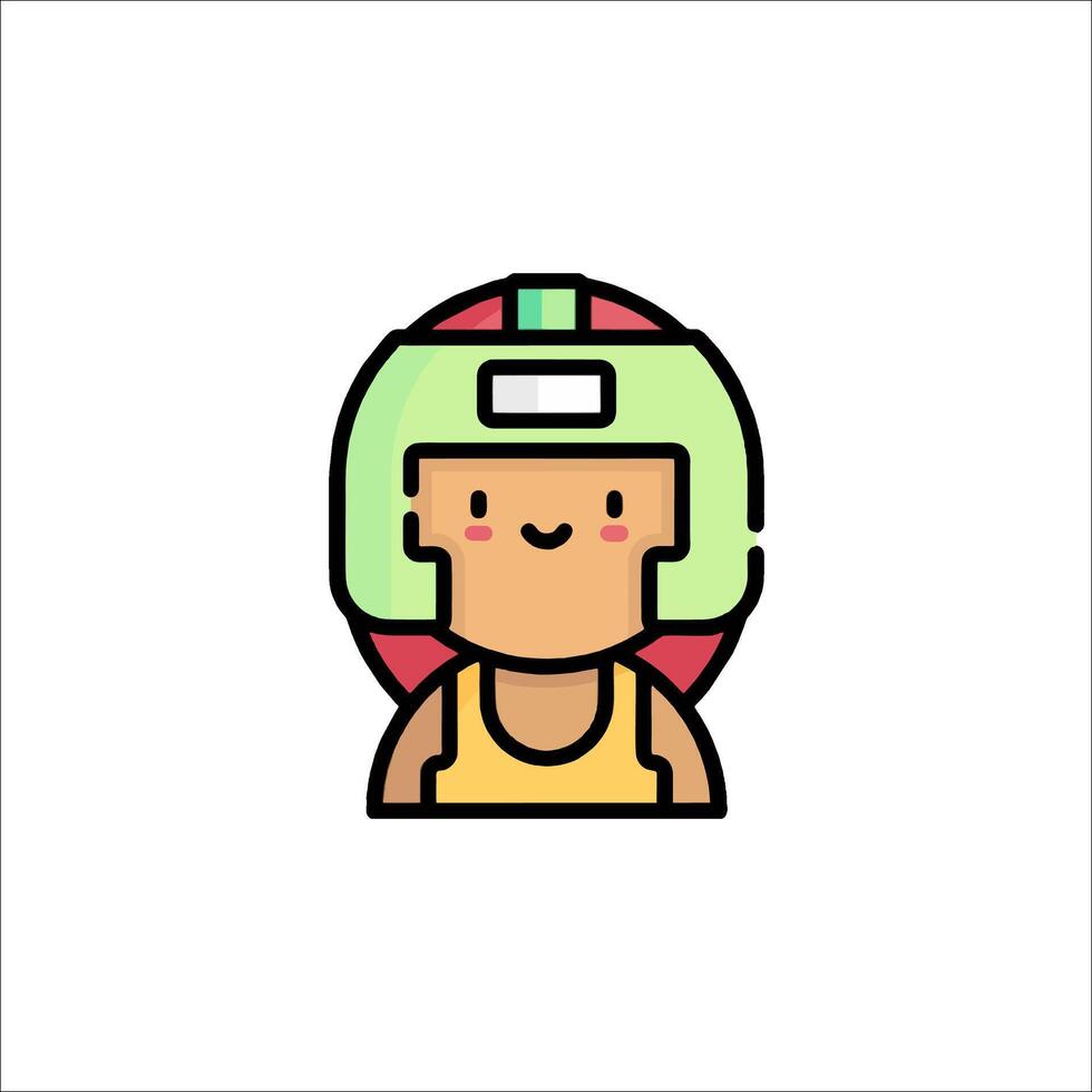 A cartoon character wearing a helmet vector