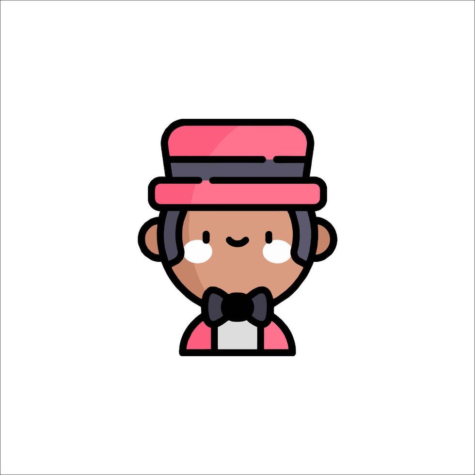 A cartoon character wearing a pink hat and bow tie vector
