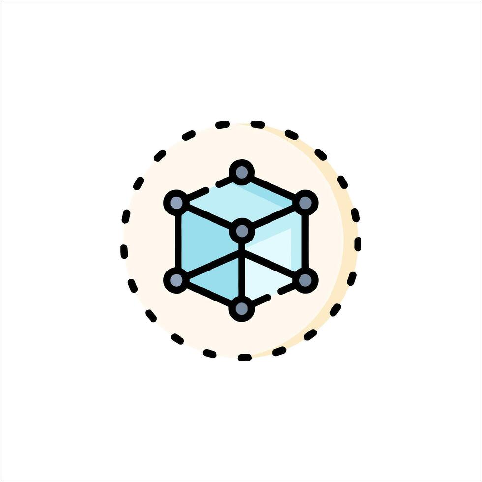 A cube with a dot on it vector