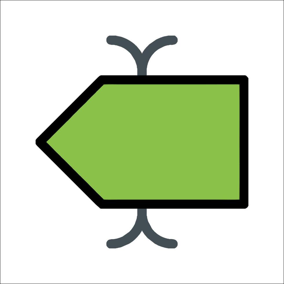 A green arrow pointing to the right vector