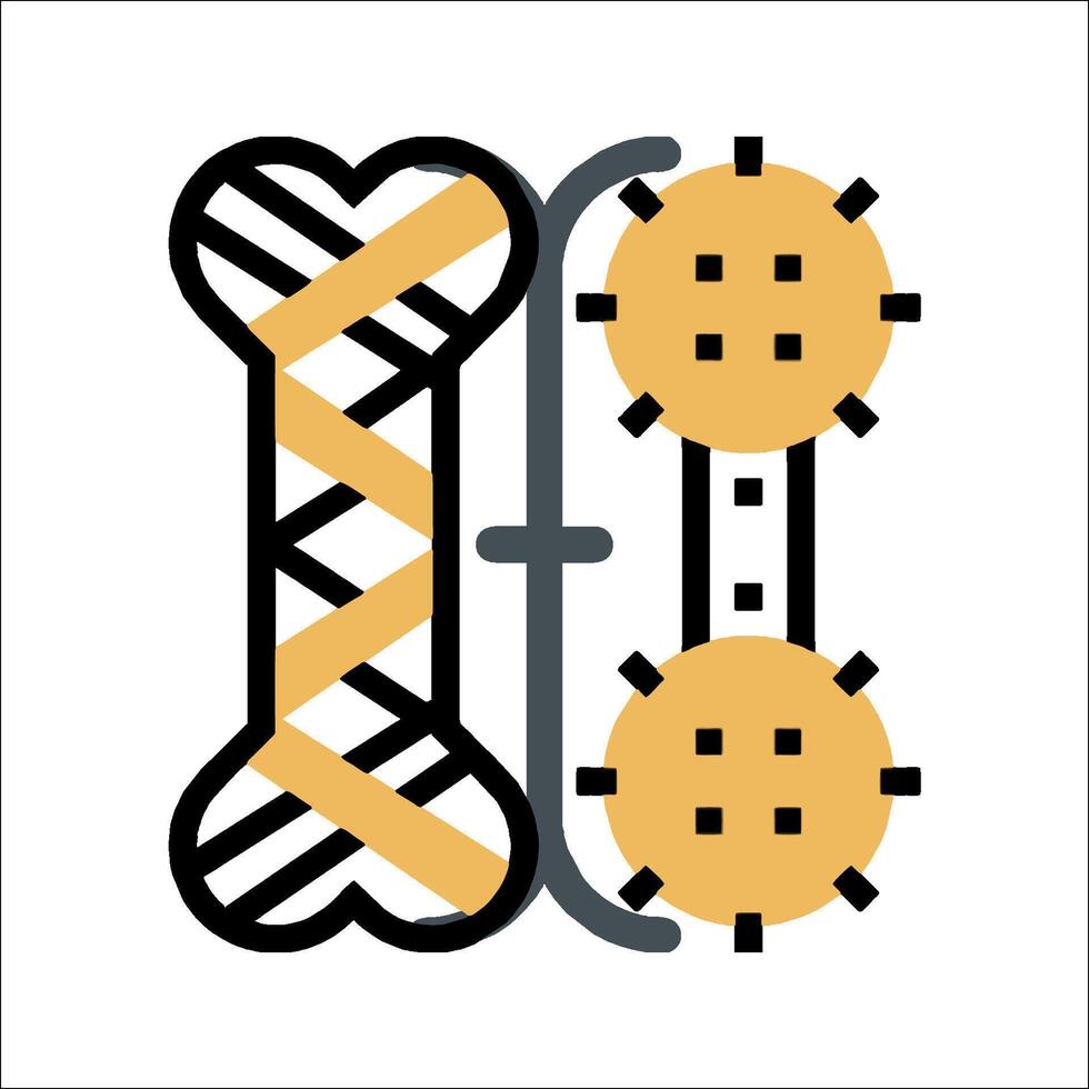 A dog bone and a bone with a cross on it vector