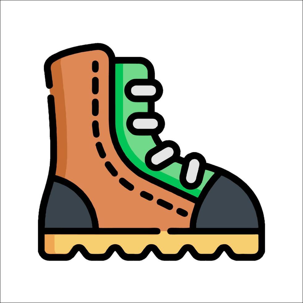 A shoe icon with a green and brown boot vector