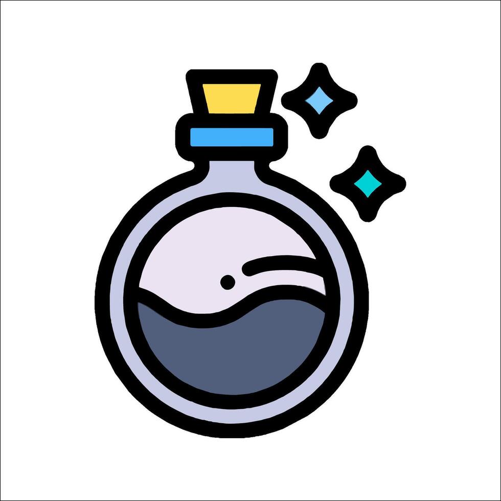 A bottle with a liquid inside and stars on the top vector