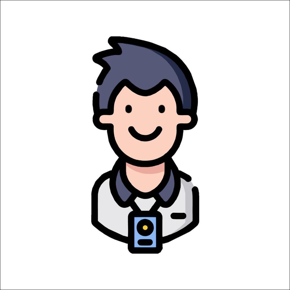 A cartoon man with a camera in his hand vector