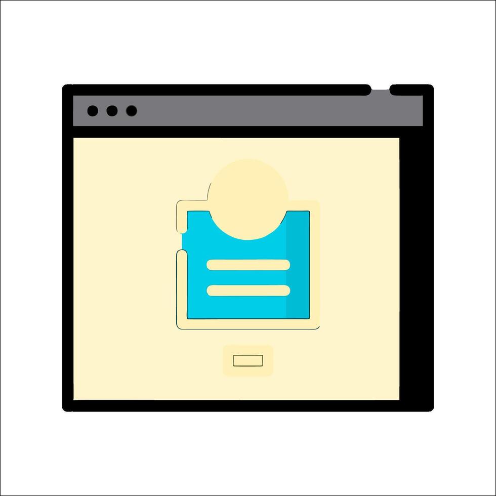 A computer screen with a file icon on it vector