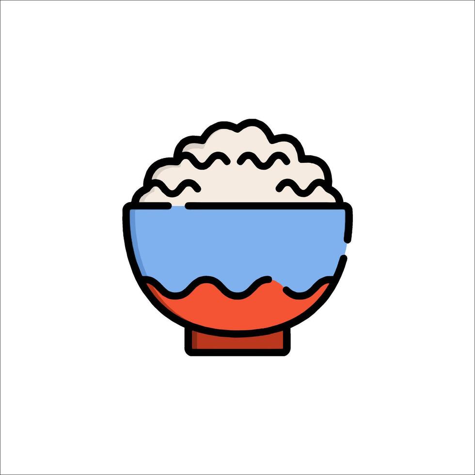 Rice bowl icon illustration vector