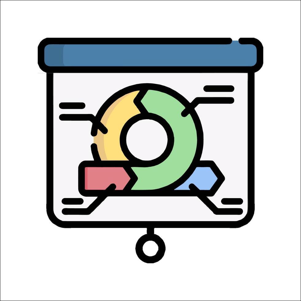 A presentation with a diagram on it vector