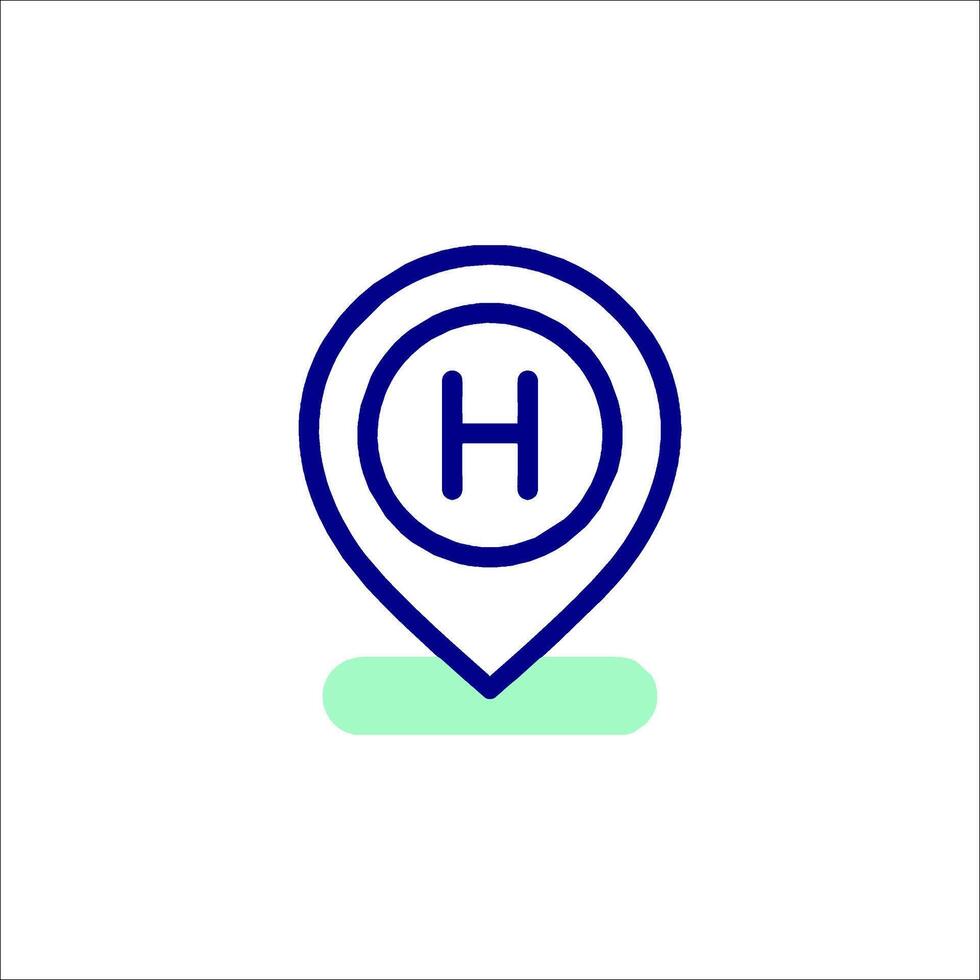 A map marker with the letter h in it vector