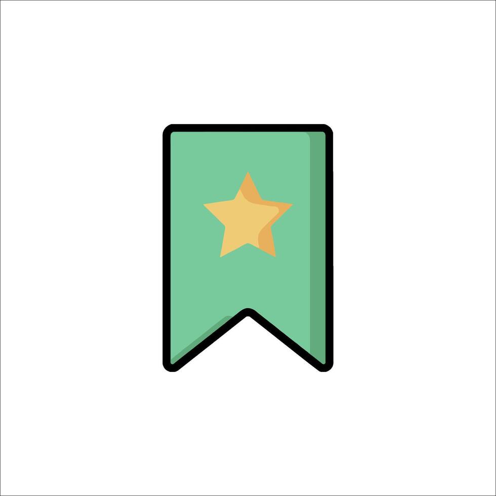 A green ribbon with a star on it vector