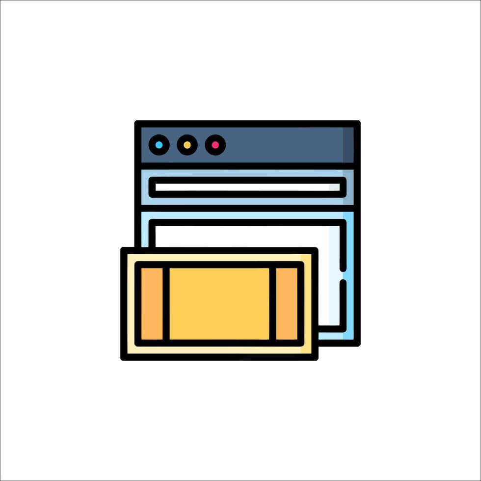 A computer with a monitor and a keyboard vector
