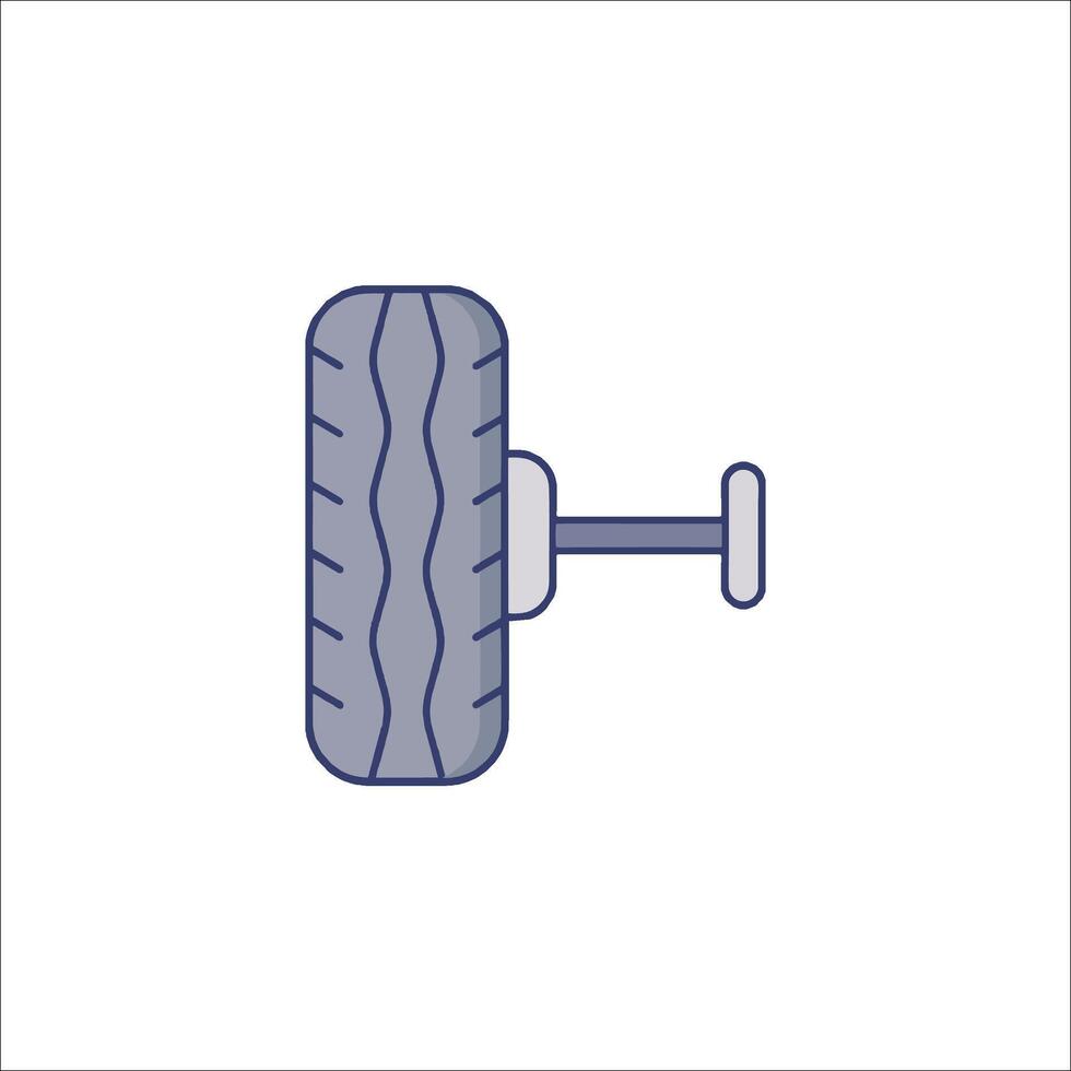 A tire with a screw on it vector