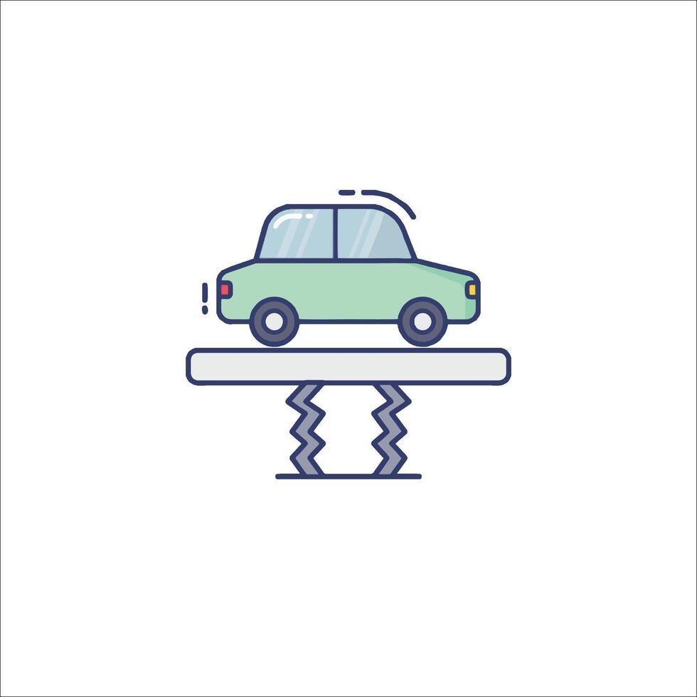 Car on a platform icon vector