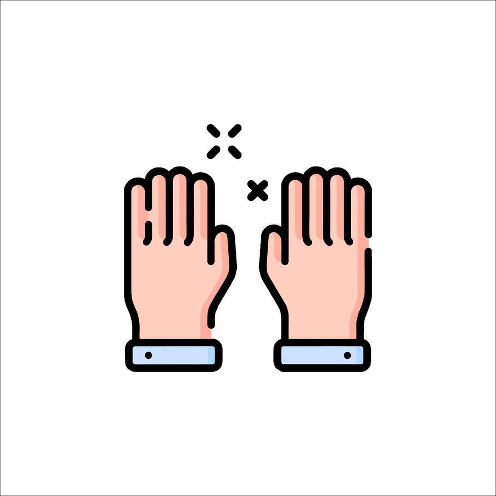 Two hands with crossed fingers, one with a cross and the other with a cross vector
