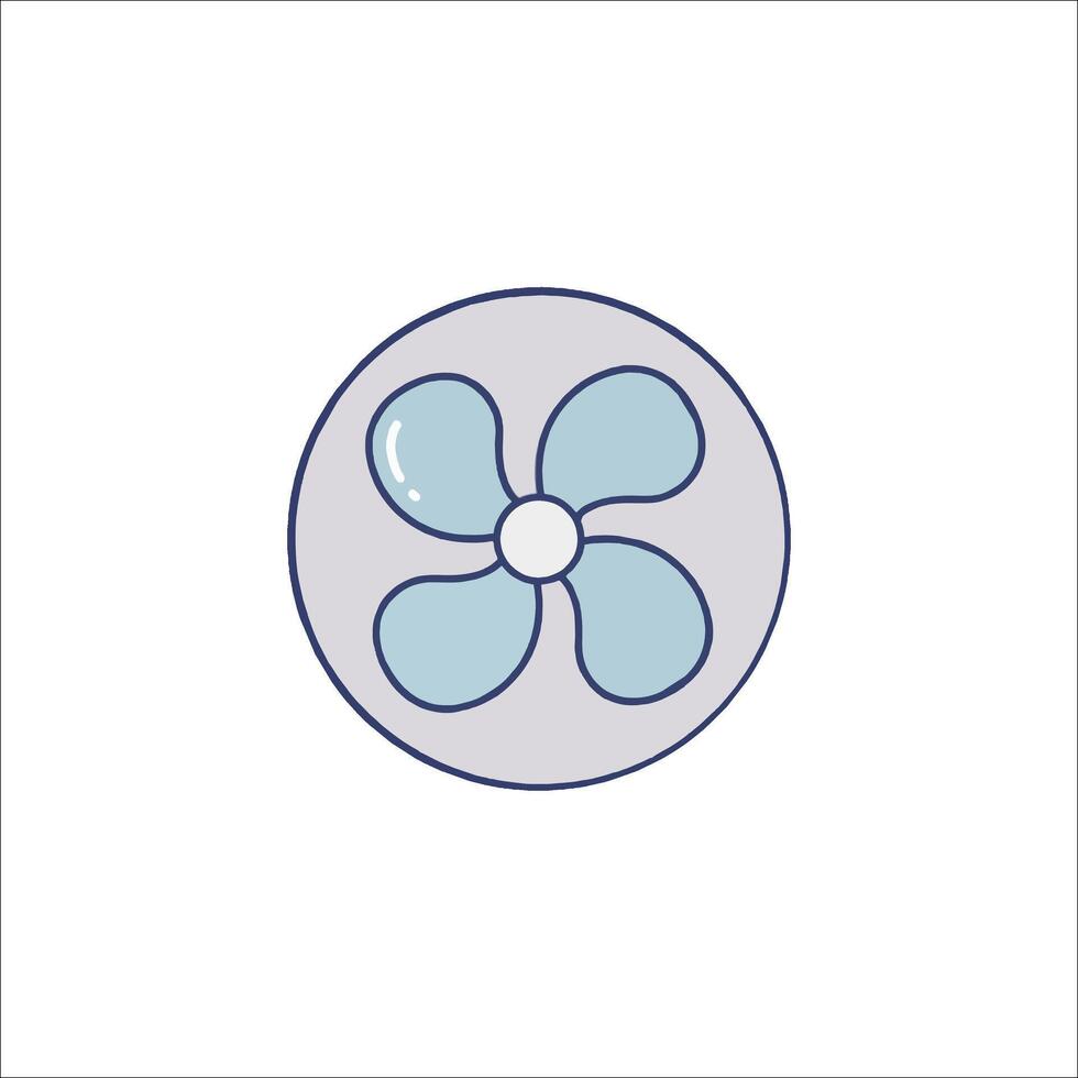 A blue and white fan icon on a white background vector