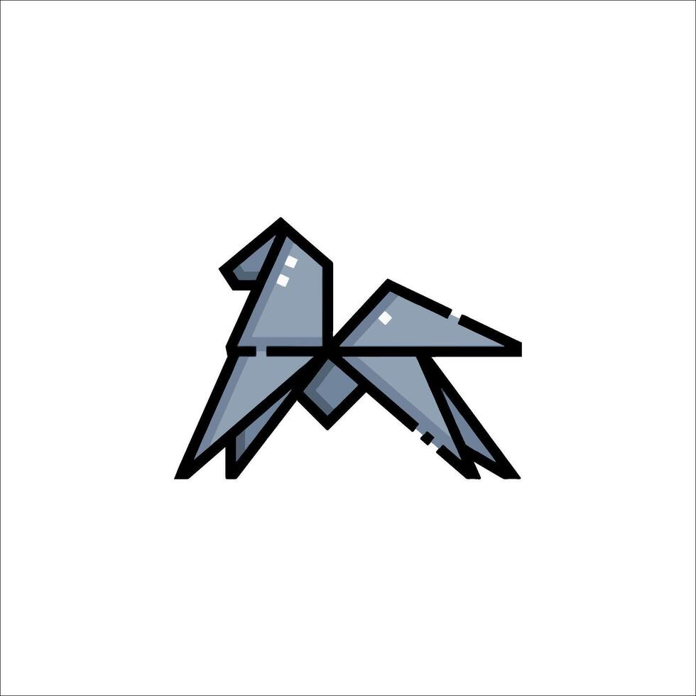 A origami horse icon on a white background vector