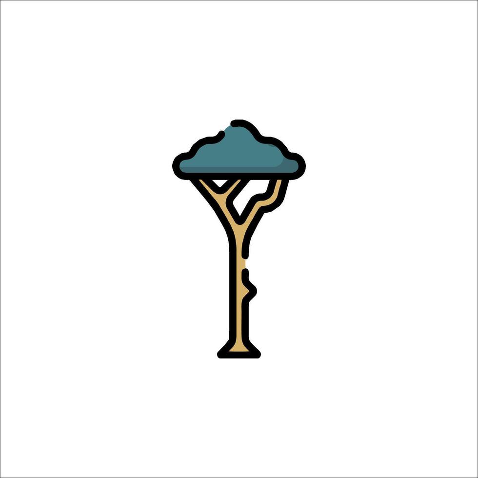 A tree with a cloud on top of it vector