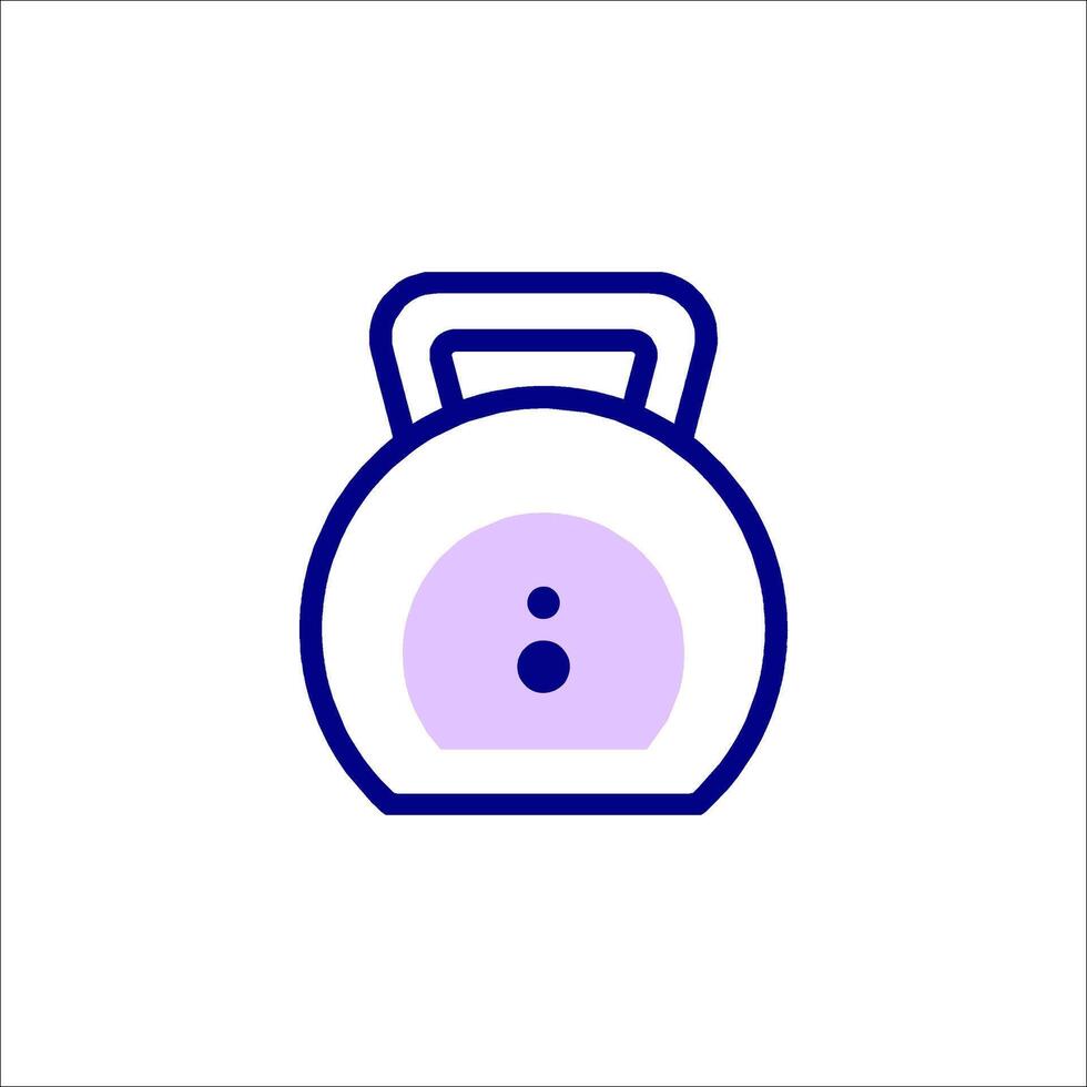 A purple kettlebell icon on a white background vector