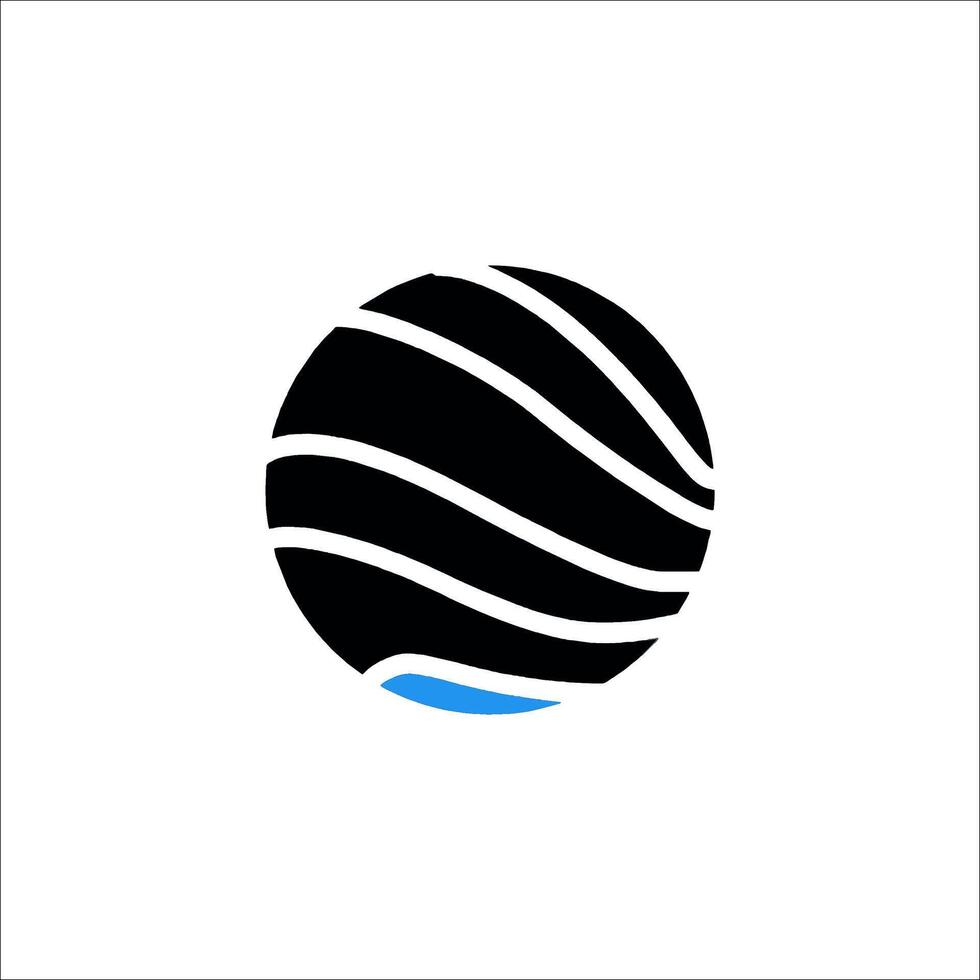 A black and blue logo with waves vector