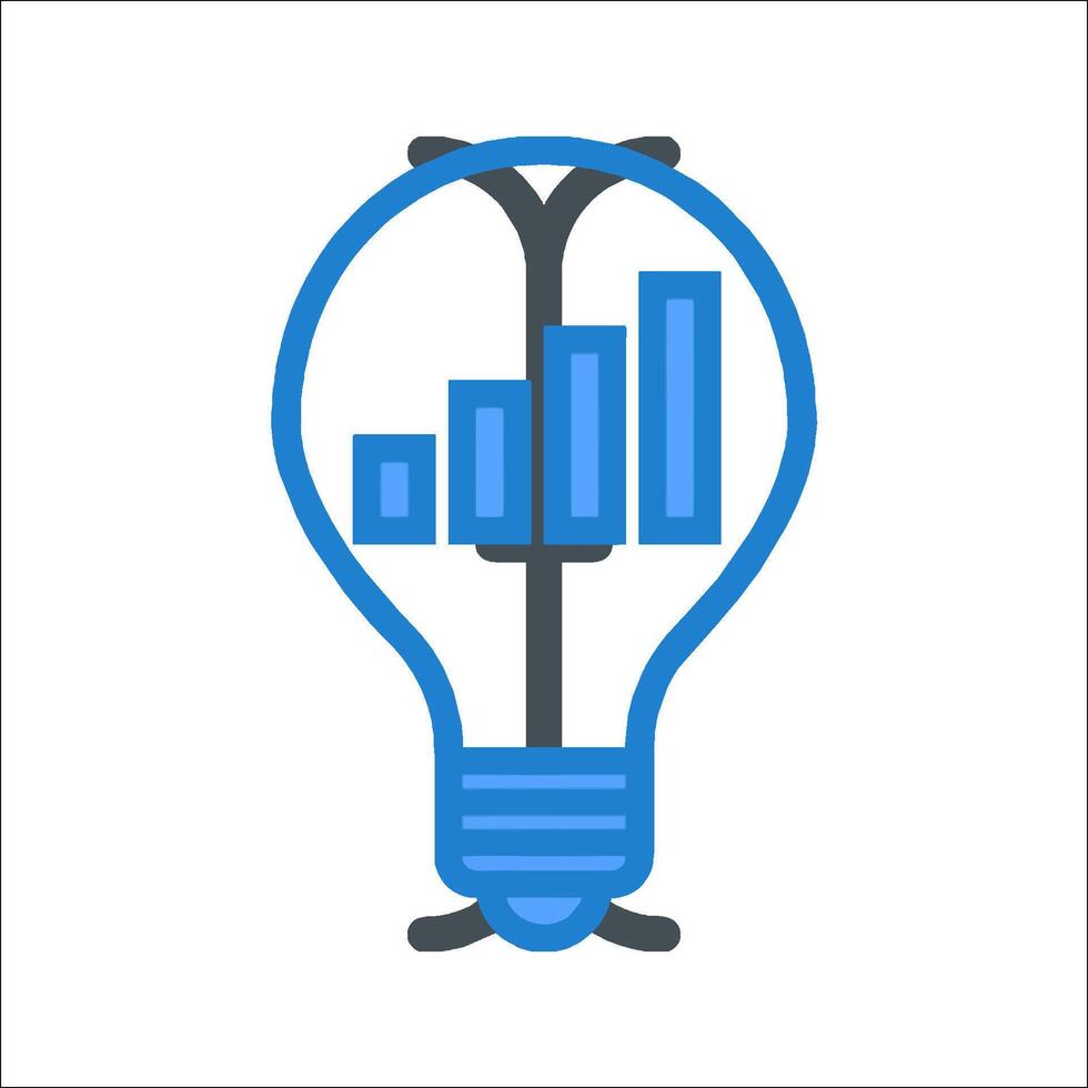 A light bulb with a graph on it vector