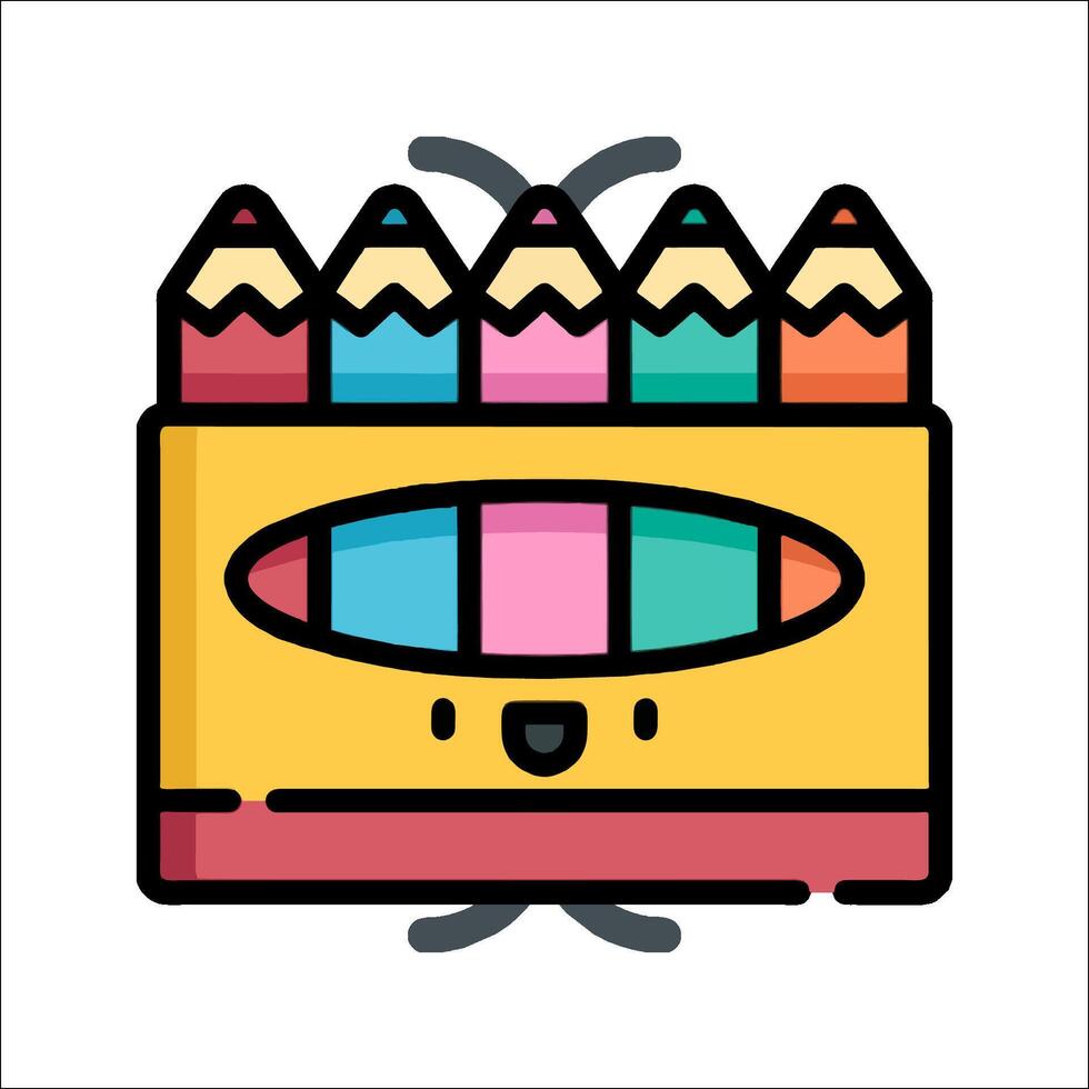 A colorful box with a pencil in it vector