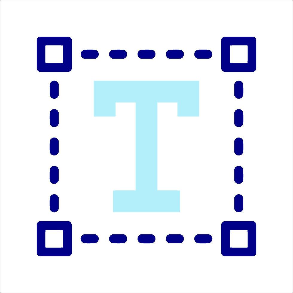 The letter t in blue and white vector