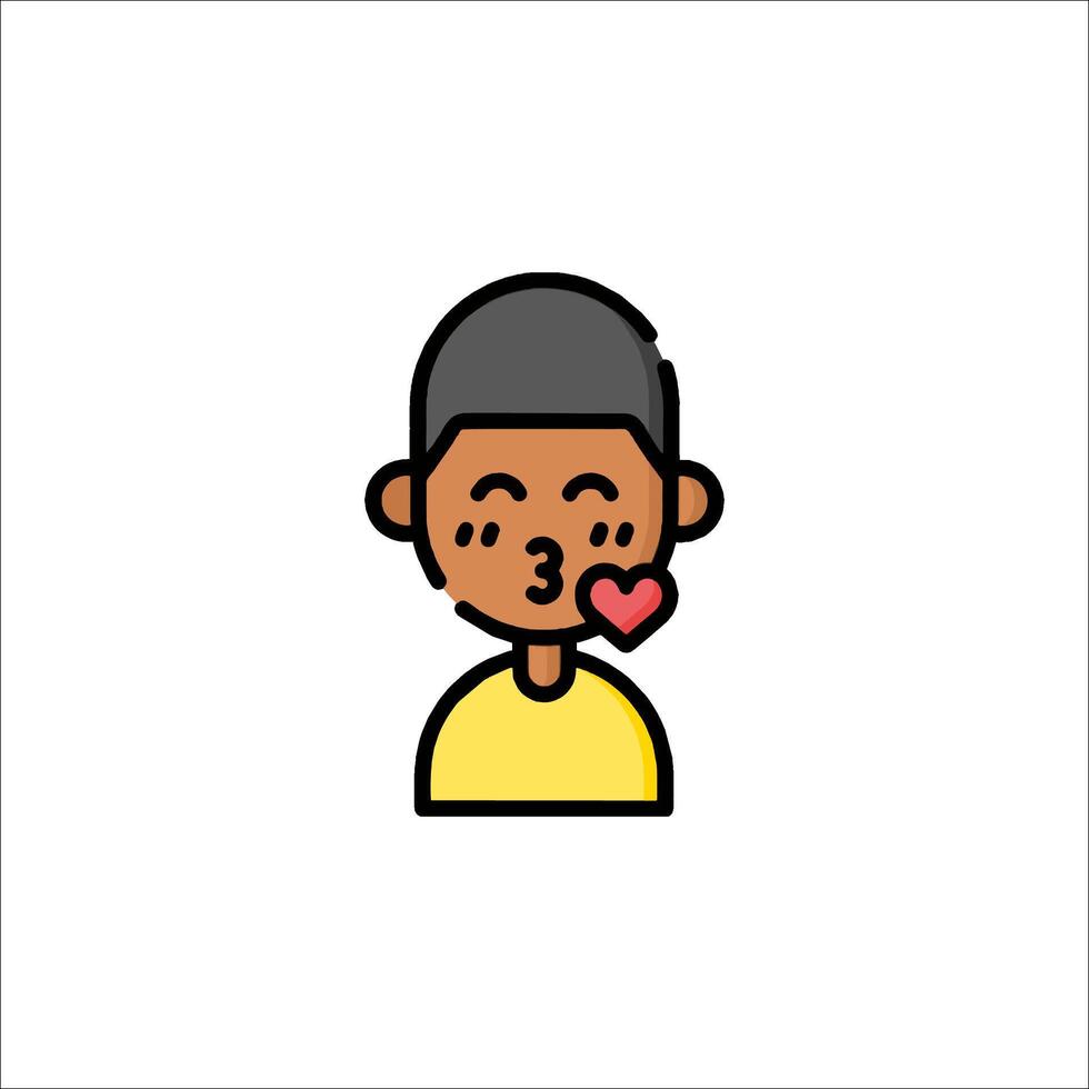 A man with a heart on his face vector