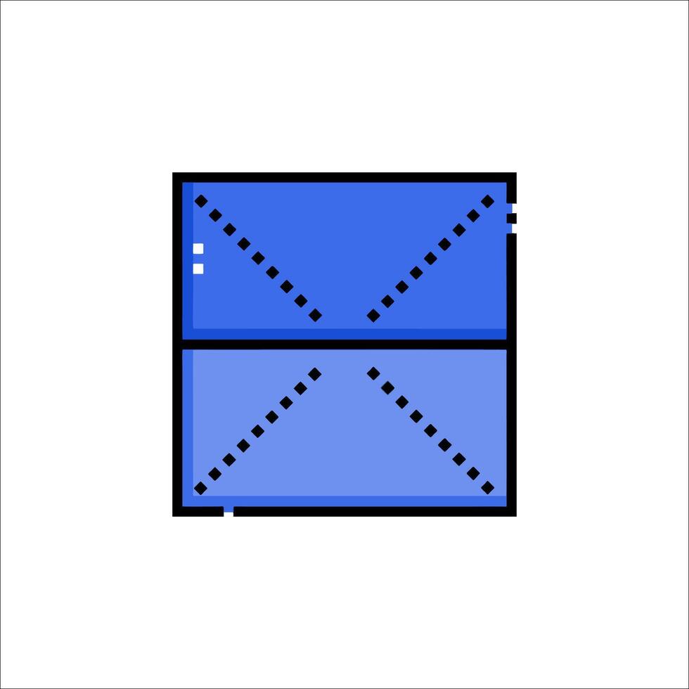 A blue square with four squares on it vector