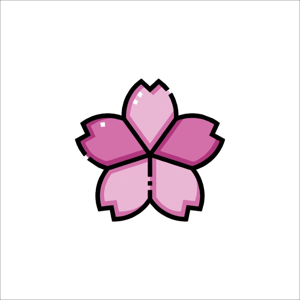 A pink flower icon on a white background vector