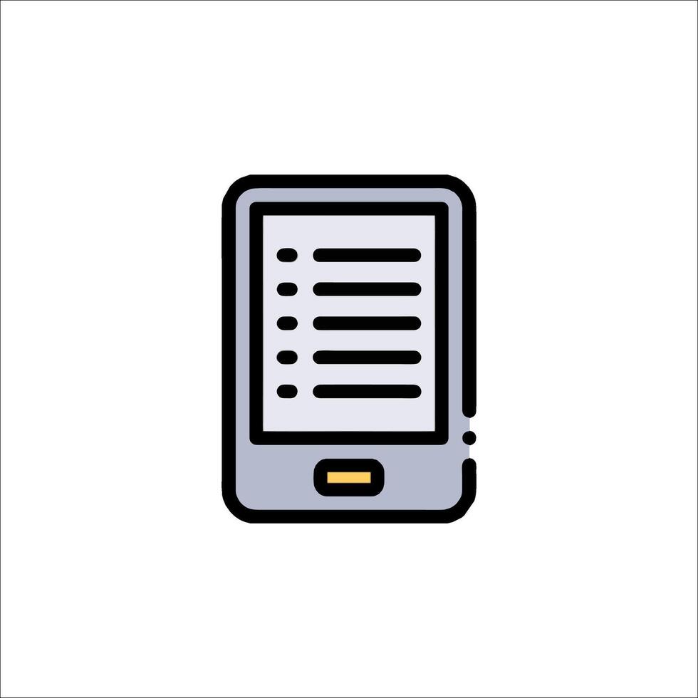 A tablet computer icon with a checklist on it vector