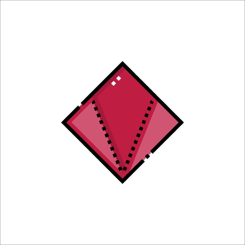 A red diamond with a white background vector